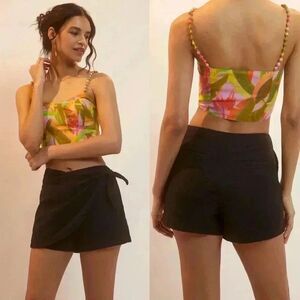 Anthropologie Rumpled Skort in Black Size 10 NWT $98